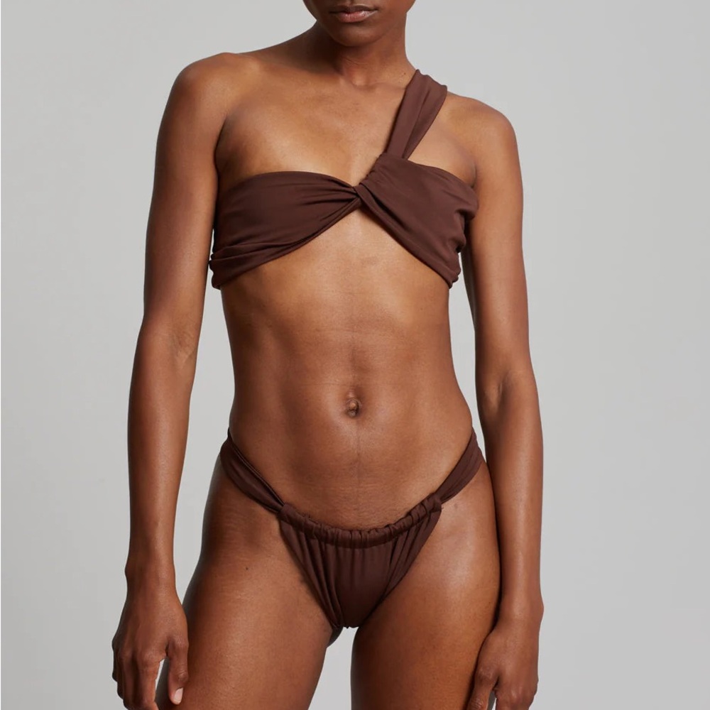 AEXAE Brown Wrap Tie Bikini Set
